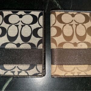 Coach Monogram Canvas Passport Wallets in Black and Brown (set of two)